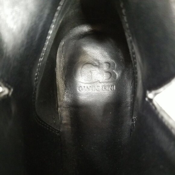 Gianni Bini Shoes Womens 9.5 Black Leather Zip Heel Ankle Booties *Read* - Picture 7 of 10